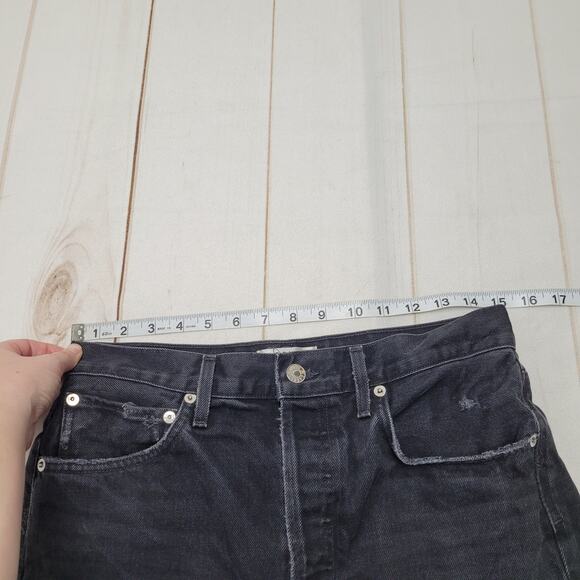 Agolde 90s midrise loose fit black jeans ripped distressed audio - Picture 7 of 12